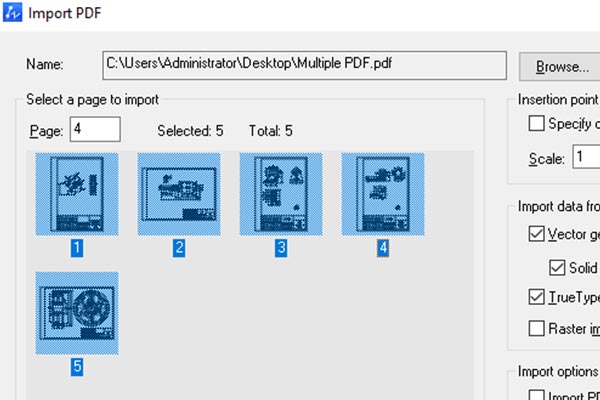Importar varias páginas de PDF