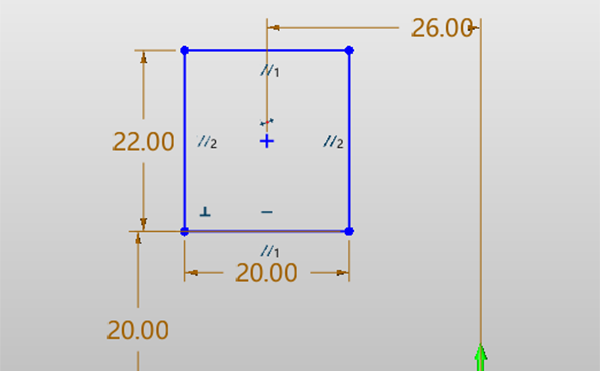 Figure 7. The outline of a leg with dimensions