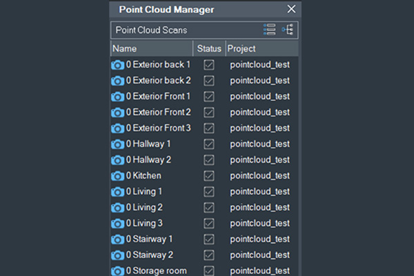 Administrador de nube de puntos.