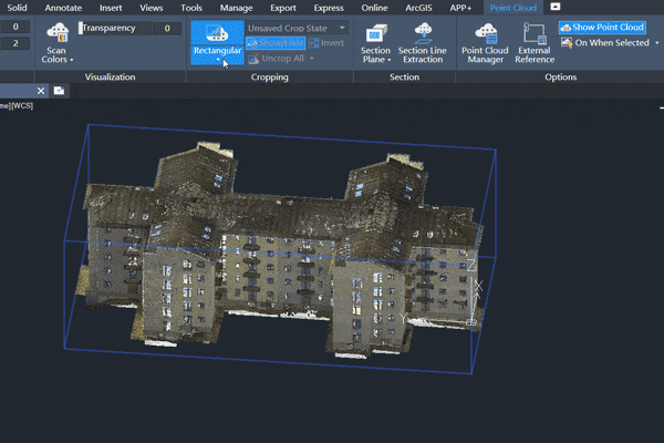 Point cloud cropping
