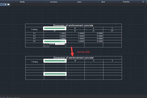 Figure 9. Select as starting table