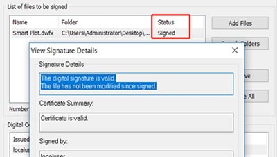 Digital Signature on DWFx Files