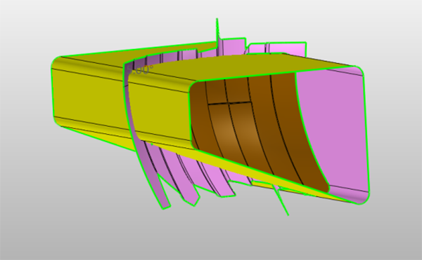 Figure 5. Use Sketch to define the outline of the reflector’s profile and extrude them