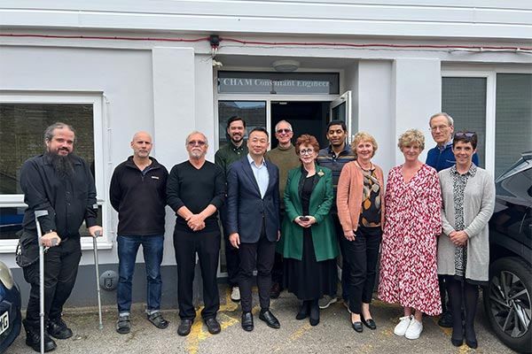Truman Du (4th from the left), CEO of ZWSOFT, with members of the CHAM UK team