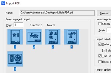 Import Multiple PDF Pages
