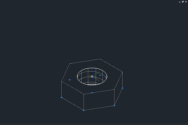 Figure 1. Modify a solid with a triangle grip.